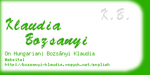 klaudia bozsanyi business card
