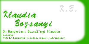 klaudia bozsanyi business card